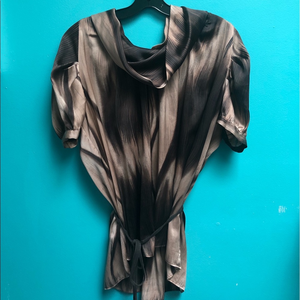 silky belted top • zara